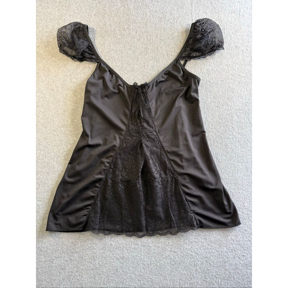 Victoria's Secret whimsigoth satin lace cap sleeve coquette camisole top L